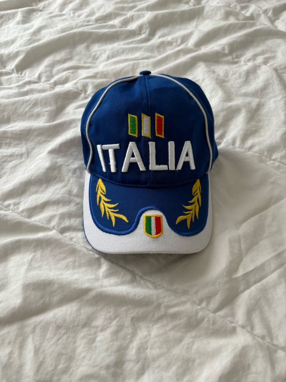 Italia Embroidered Blue Baseball Cap